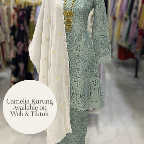 CAMELIA KURUNG PREMIUM LACE EMBROIDERY SPRUCETONE