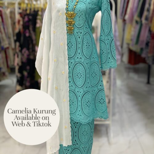 CAMELIA KURUNG PREMIUM LACE EMBROIDERY TURQUOISE