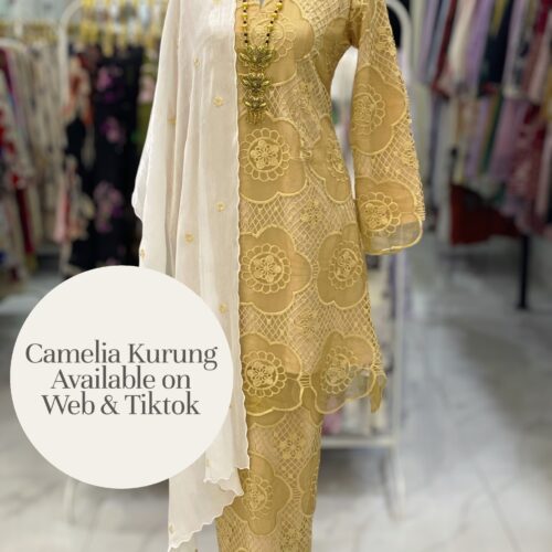 CAMELIA KURUNG PREMIUM LACE EMBROIDERY YELLOW BUTTER