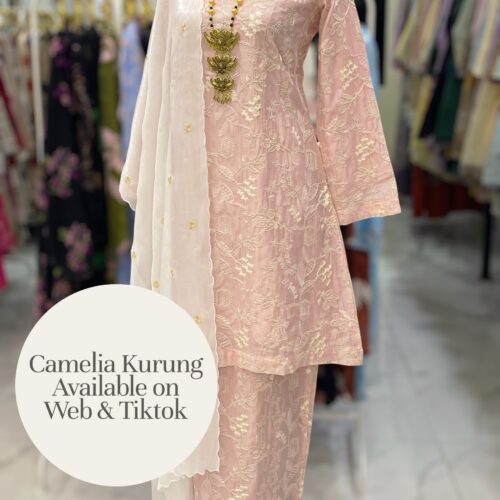 CAMELIA KURUNG PREMIUM SOFT JAQUARD WITH SEQUINS SOFT PINK