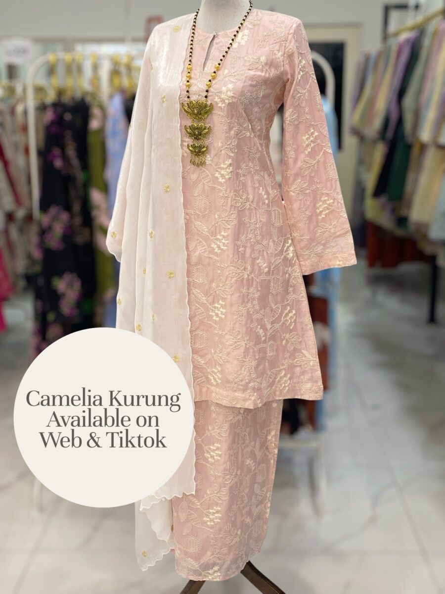 CAMELIA KURUNG PREMIUM SOFT JAQUARD WITH SEQUINS SOFT PINK
