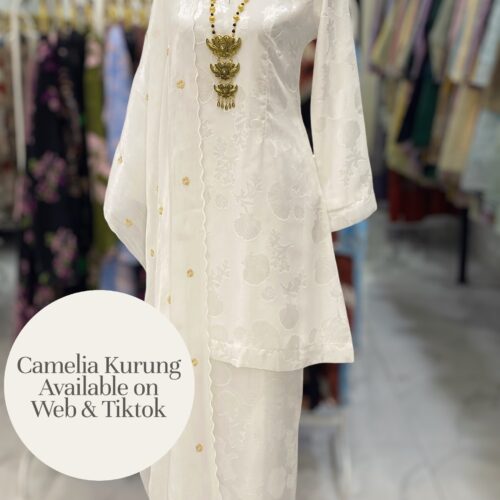 CAMELIA KURUNG EMBOSS CHIFFON OFF WHITE