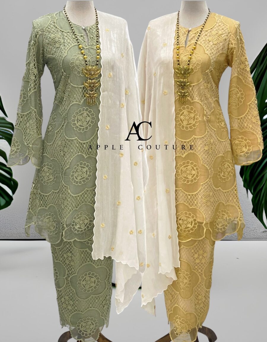 CAMELIA KURUNG PREMIUM LACE EMBROIDERY NUDE - Image 3
