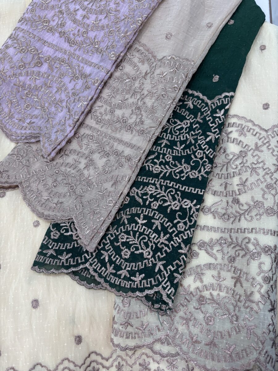 CAMELIA KURUNG PREMIUM ORGANZA SHIMMER CREAM - Image 3