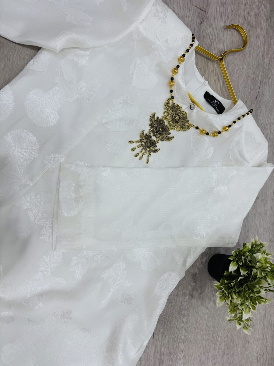 CAMELIA KURUNG EMBOSS CHIFFON WHITE - Image 2