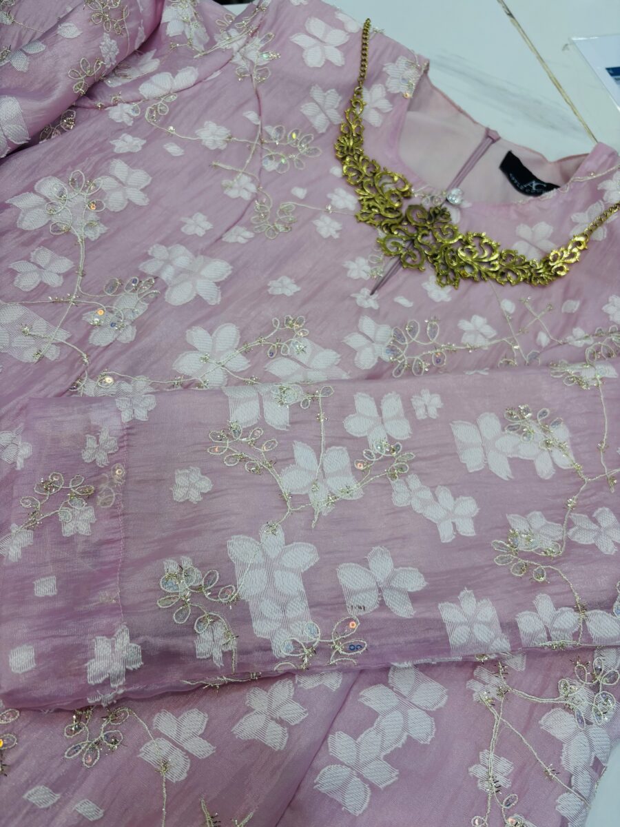 CAMELIA KURUNG PREMIUM SOFT JAQUARD WITH SEQUINS BABY PINK - Image 2
