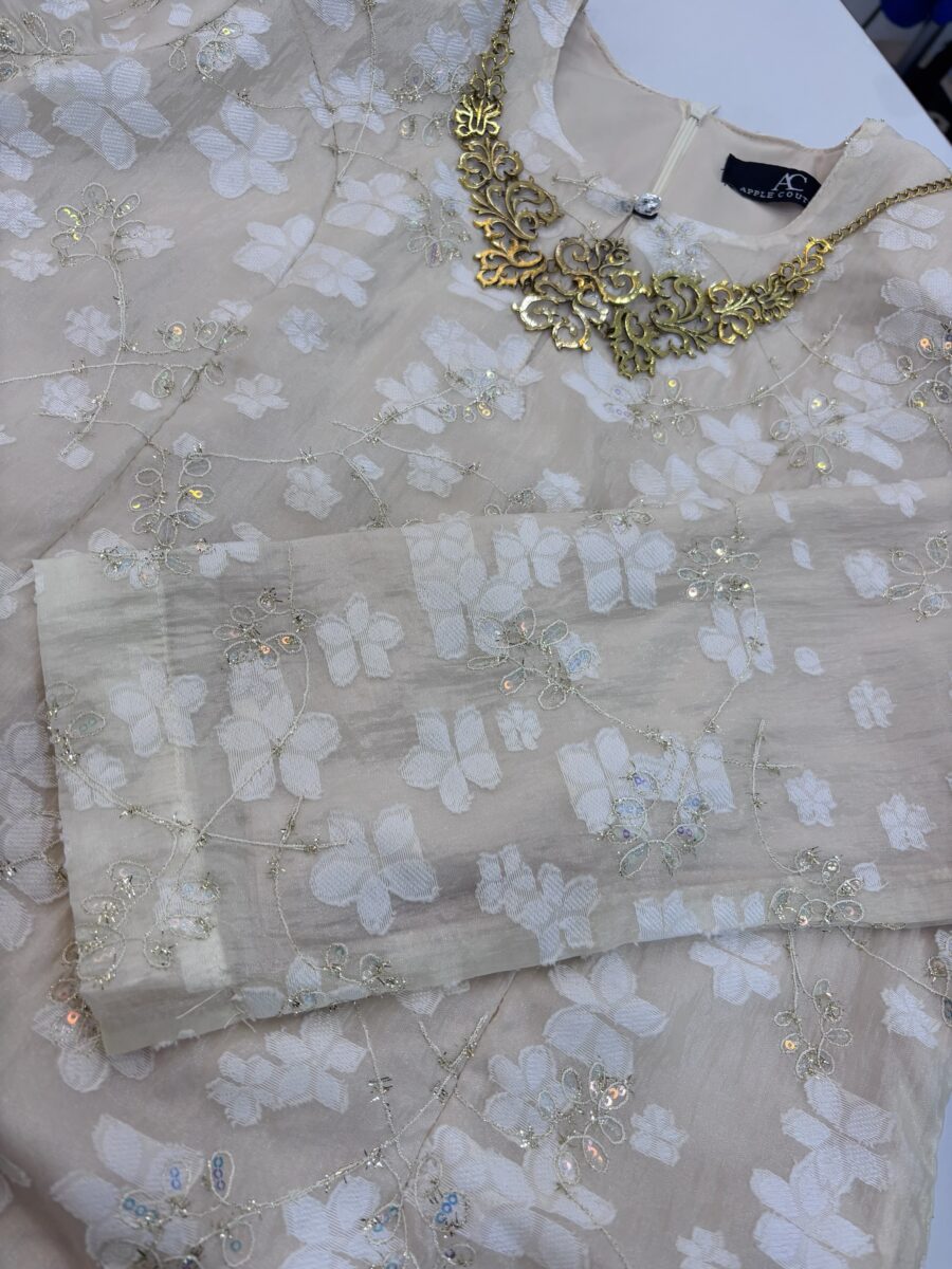 CAMELIA KURUNG PREMIUM SOFT JAQUARD WITH SEQUINS CHAMPAGNE - Image 2