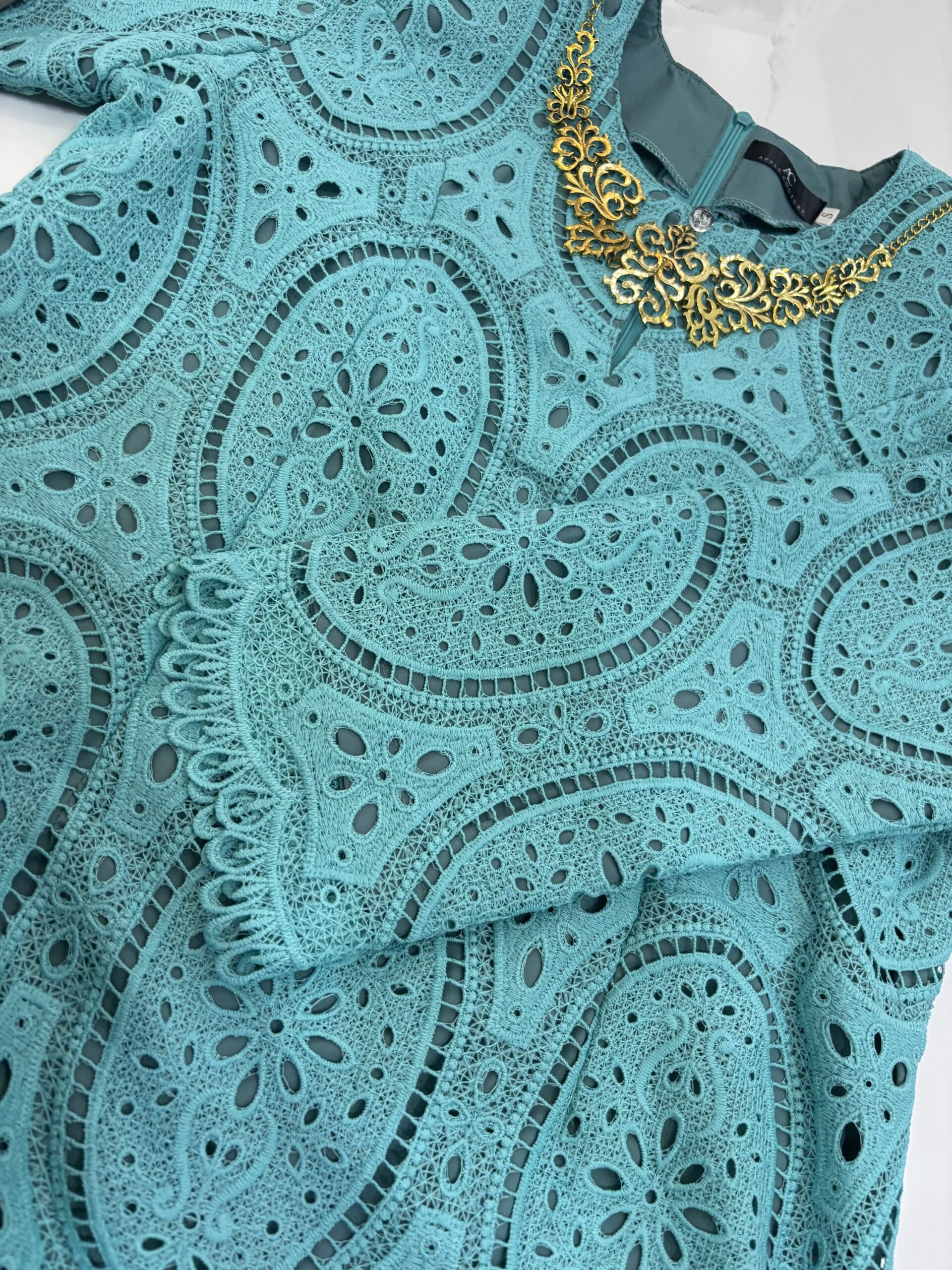 CAMELIA KURUNG PREMIUM LACE EMBROIDERY TURQUOISE - Image 2
