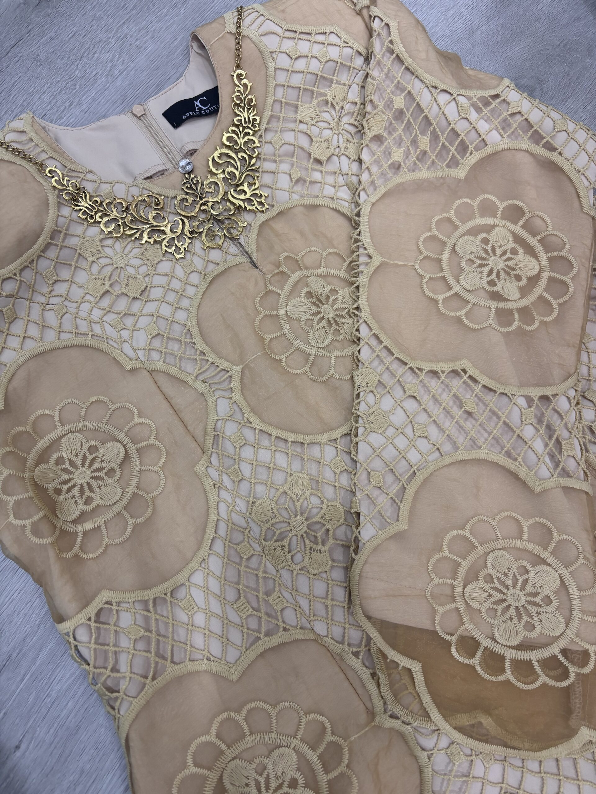 CAMELIA KURUNG PREMIUM LACE EMBROIDERY YELLOW BUTTER - Image 2