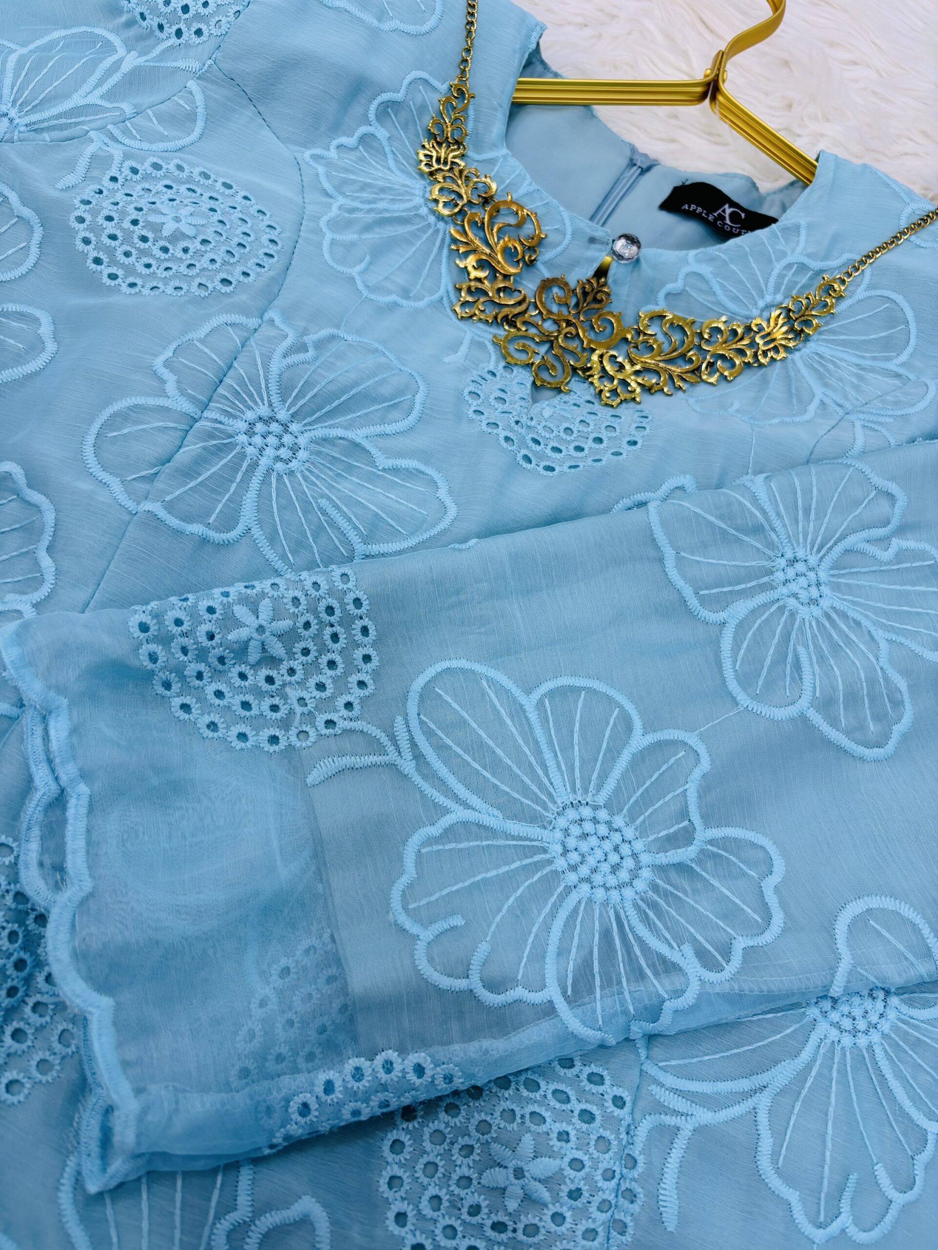 CAMELIA KURUNG PREMIUM SOFT ORGANZA SKY BLUE - Image 2