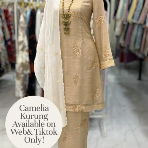 CAMELIA KURUNG MODERN SILK BLEND EMBROIDERY NUDE