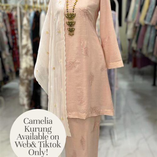 CAMELIA KURUNG MODERN SILK BLEND EMBROIDERY SOFT PEACH