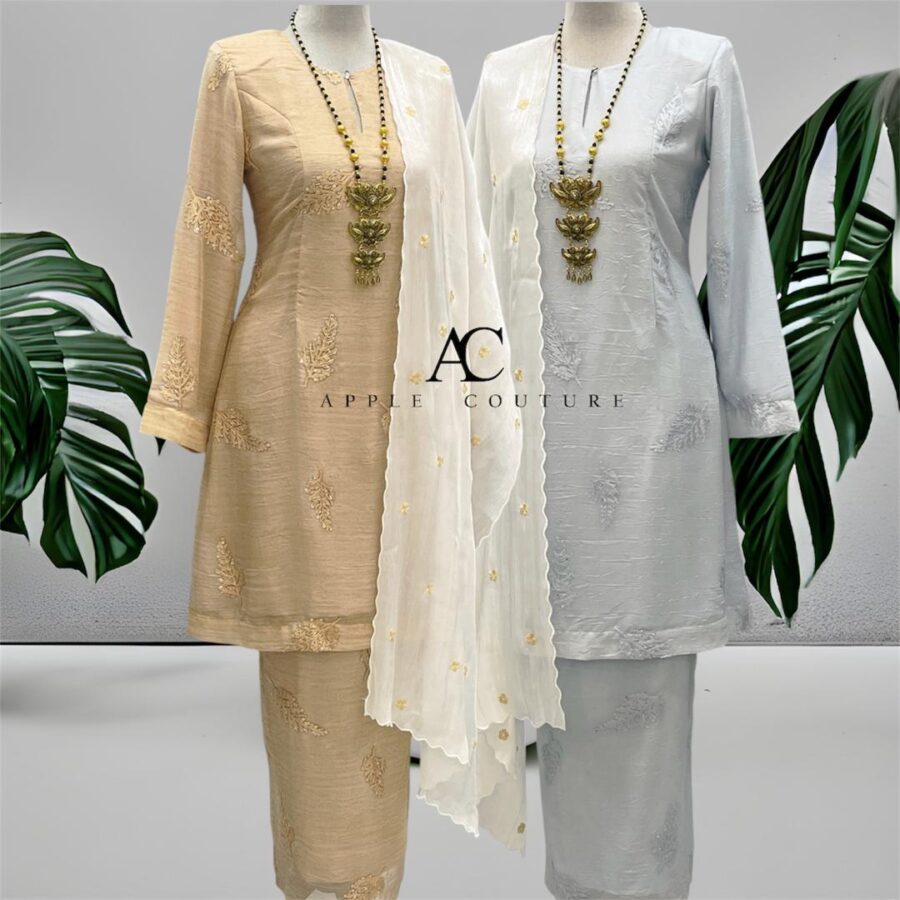 CAMELIA KURUNG MODERN SILK BLEND EMBROIDERY NUDE - Image 4