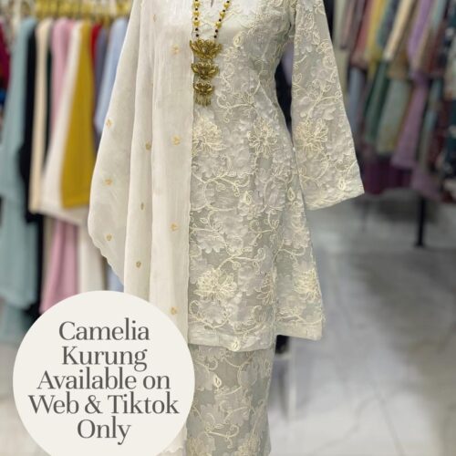 CAMELIA KURUNG PREMIUM SOFT JAQUARD WITH SEQUINS LIGHT MINT