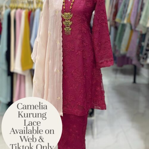 CAMELIA KURUNG PREMIUM LACE DARK FUSCHIA