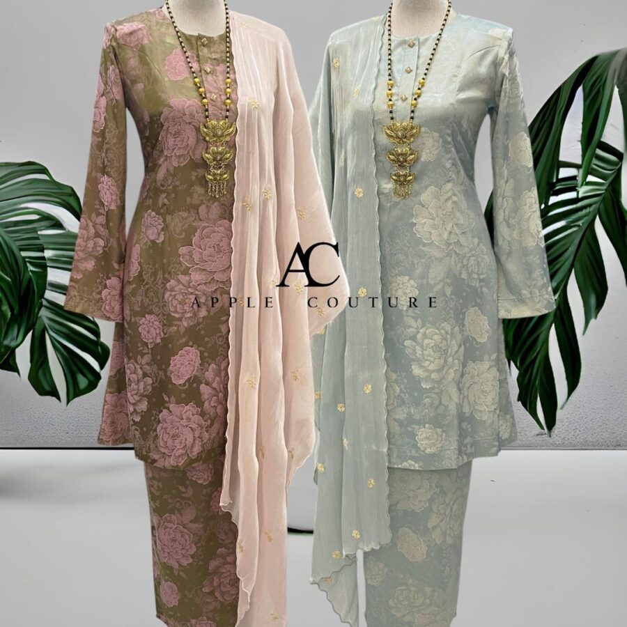 ADINDA KURUNG SOFT JACQUARD LIGHT PEACH - Image 2