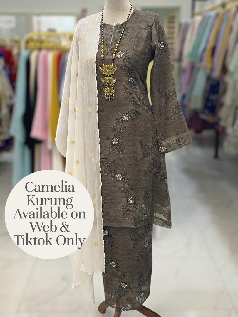 CAMELIA KURUNG MODERN SILK BLEND EMBROIDERY DARK GREY