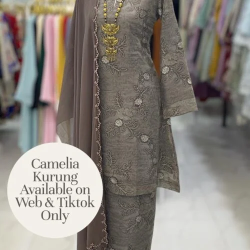 CAMELIA KURUNG MODERN SILK BLEND EMBROIDERY GREY