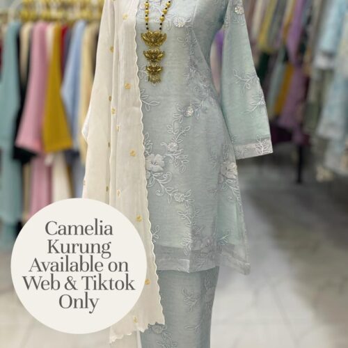 CAMELIA KURUNG MODERN SILK BLEND EMBROIDERY SOFT BLUE