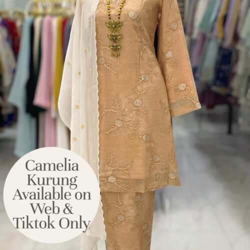 CAMELIA KURUNG MODERN SILK BLEND EMBROIDERY NUDE PEACH