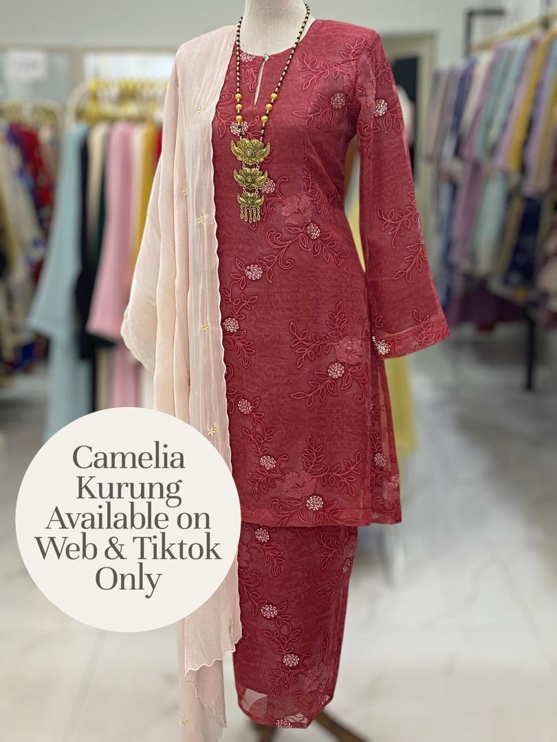 CAMELIA KURUNG MODERN SILK BLEND EMBROIDERY RED