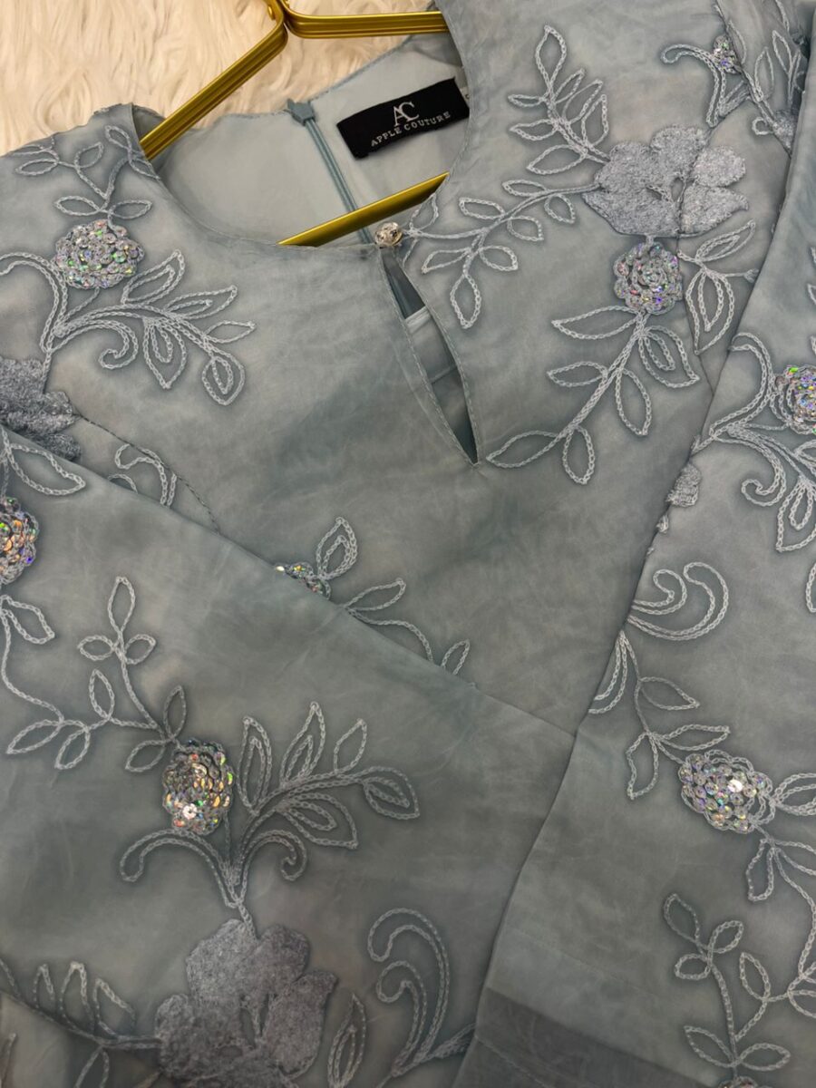 CAMELIA KURUNG MODERN SILK BLEND EMBROIDERY POWDER BLUE - Image 4