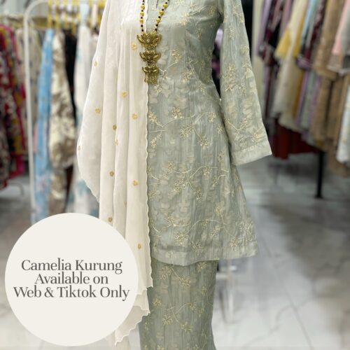CAMELIA KURUNG PREMIUM SOFT JAQUARD WITH SEQUINS MINT