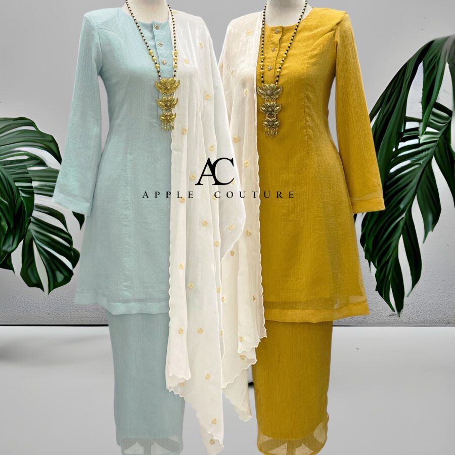 ADINDA KURUNG ORGANZA SHIMMER YELLOW MUSTARD - Image 4
