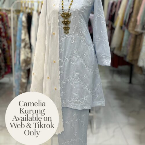 CAMELIA KURUNG MODEN SOFT COTTON BABY BLUE
