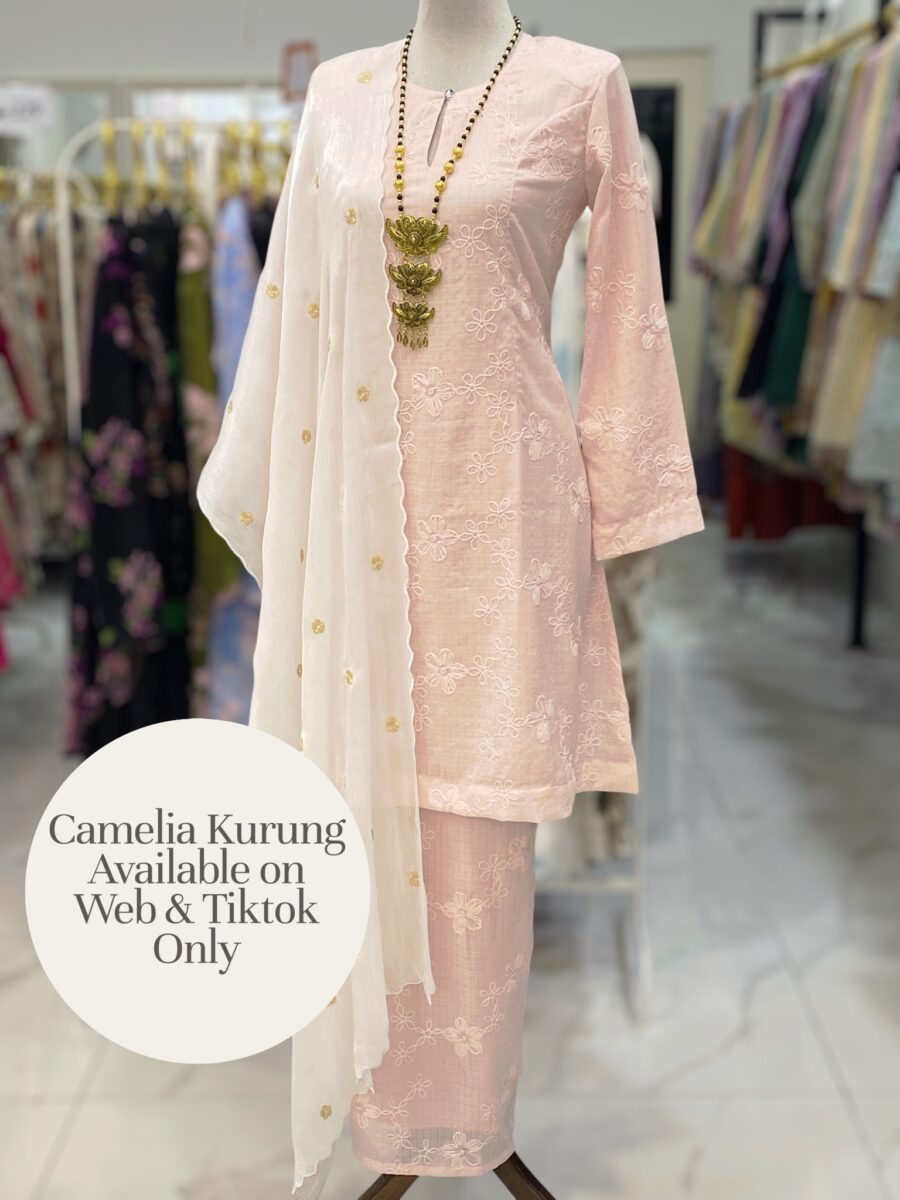 CAMELIA KURUNG MODEN SOFT COTTON SOFT PINK