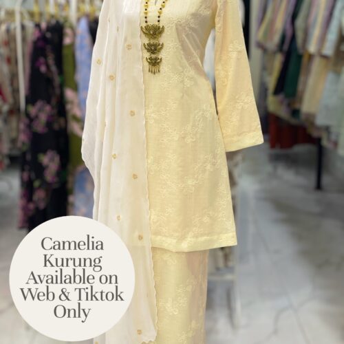 CAMELIA KURUNG MODEN SOFT COTTON SOFT YELLOW
