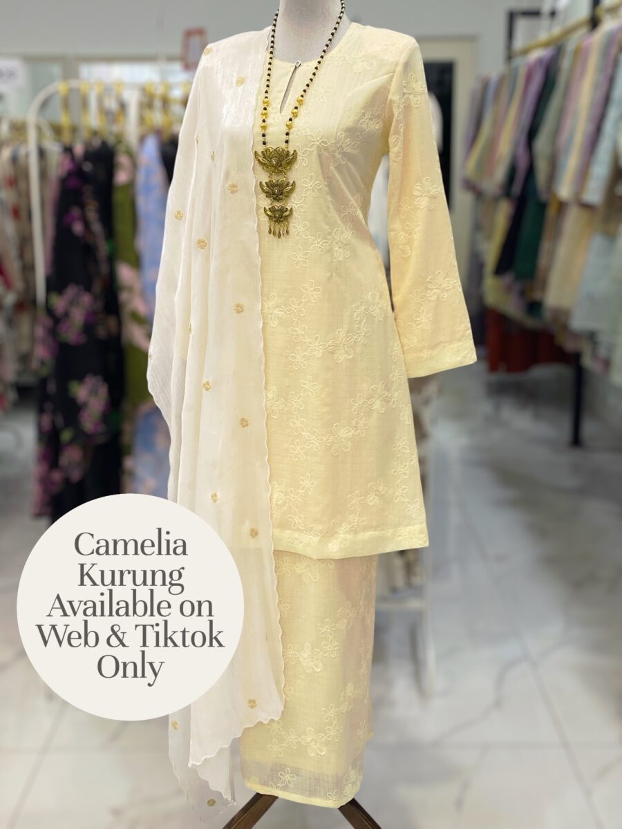 CAMELIA KURUNG MODEN SOFT COTTON SOFT YELLOW