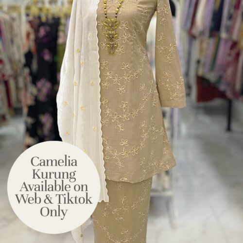CAMELIA KURUNG MODEN SOFT COTTON COFFEE