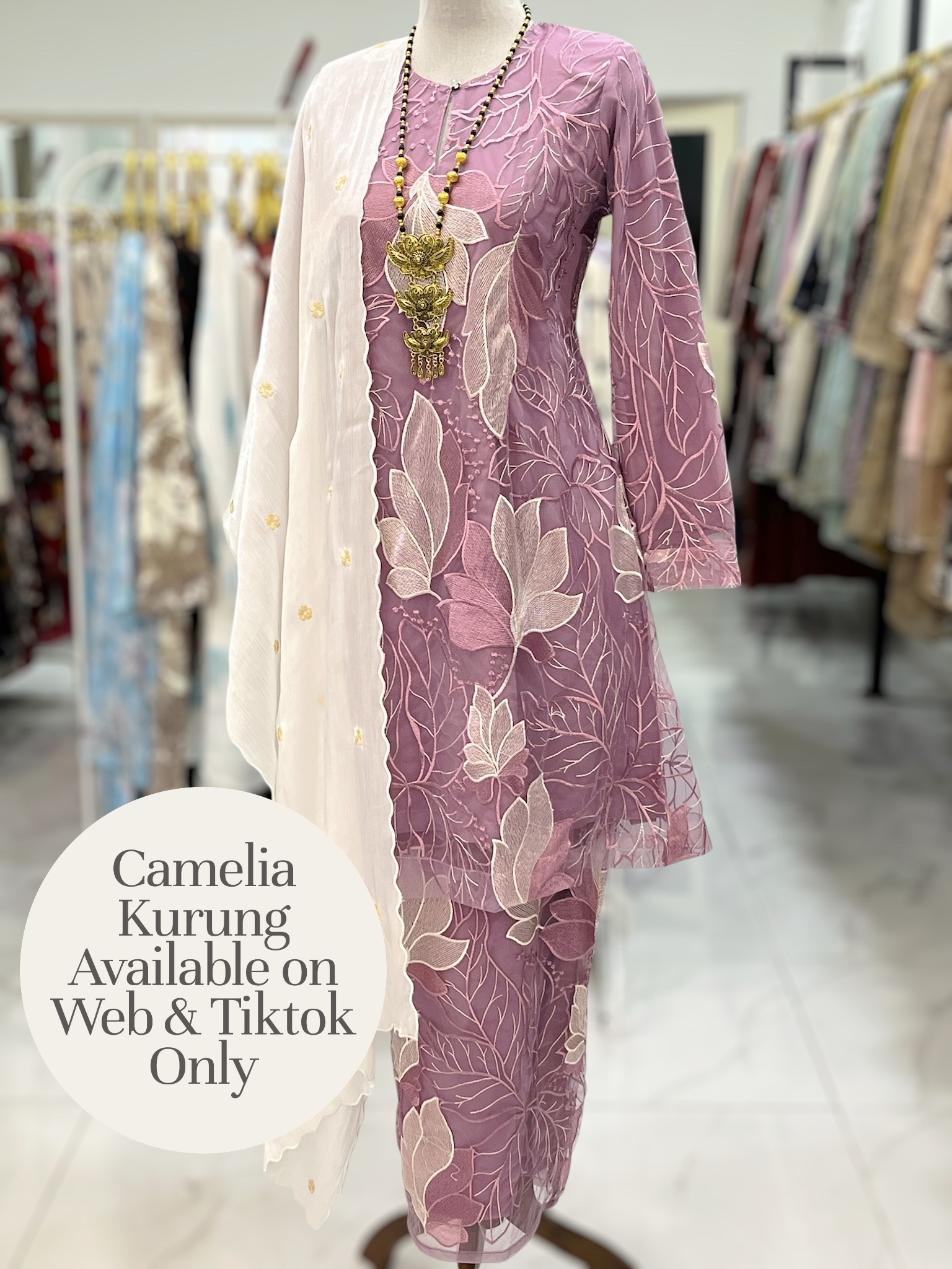 CAMELIA KURUNG PREMIUM LACE DUSTY PLUM