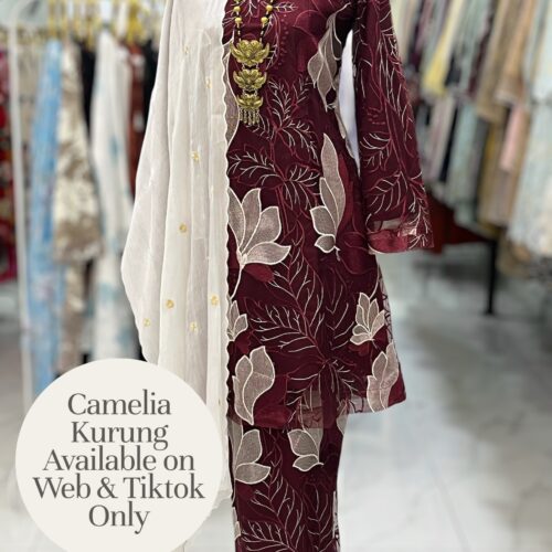 CAMELIA KURUNG PREMIUM LACE BURGUNDY