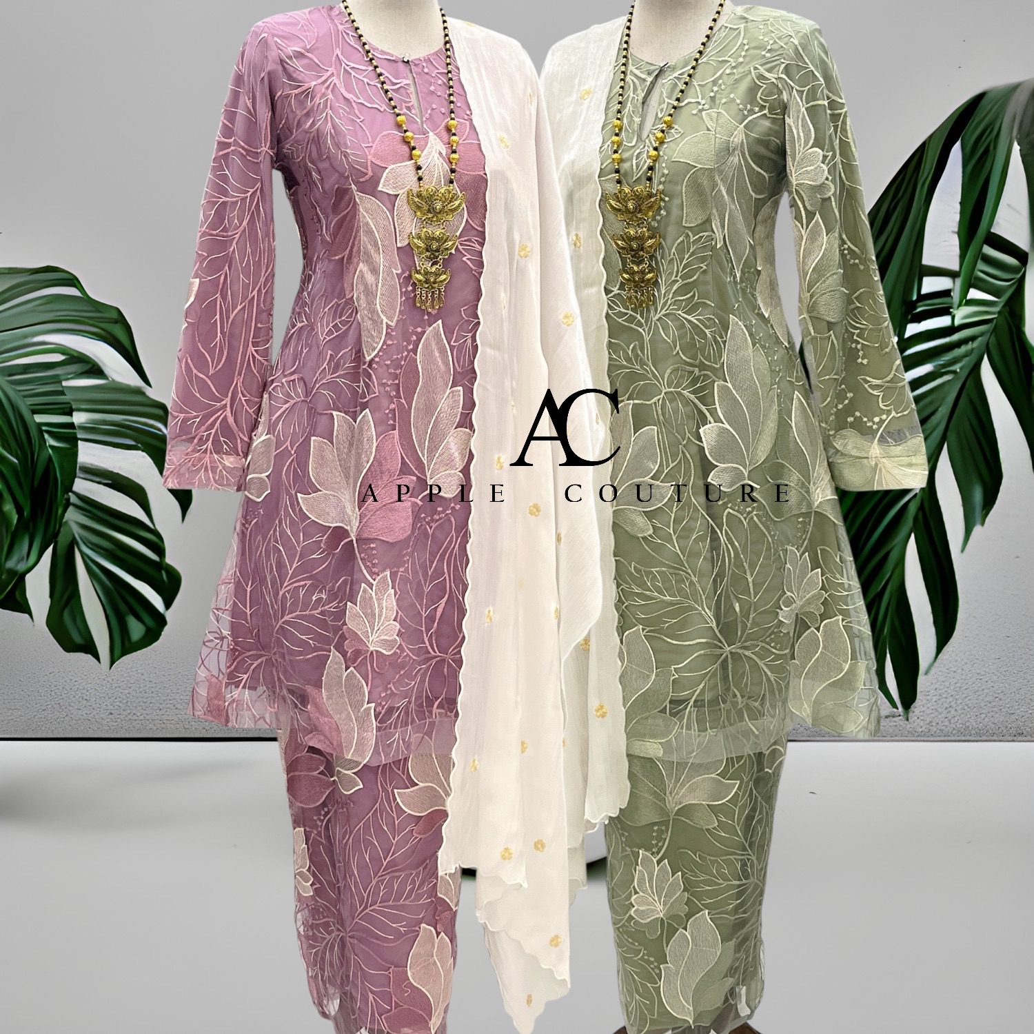 CAMELIA KURUNG PREMIUM LACE DUSTY PLUM - Image 3
