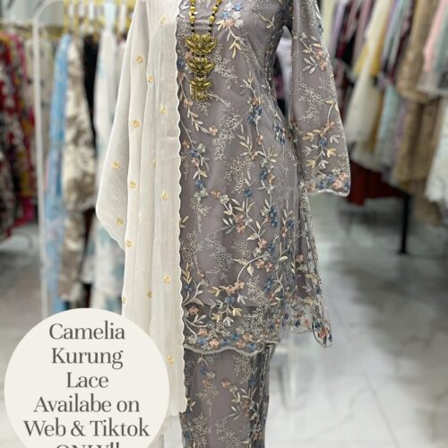 CAMELIA KURUNG PREMIUM LACE ASH PURPLE