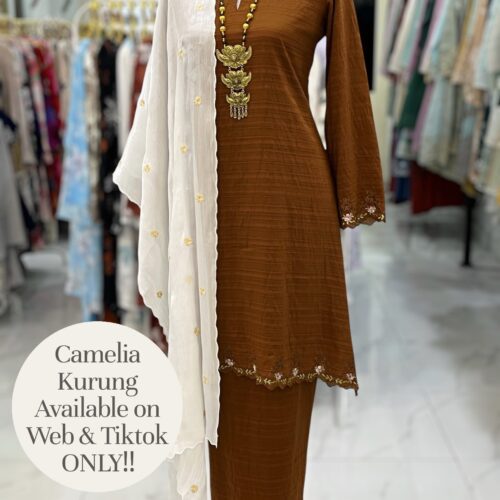 CAMELIA KURUNG MODEN COTTON SILK BROWN