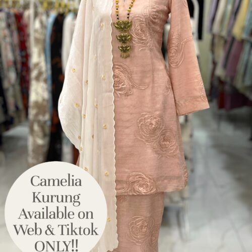 CAMELIA KURUNG MODERN SILK BLEND EMBROIDERY PEACH