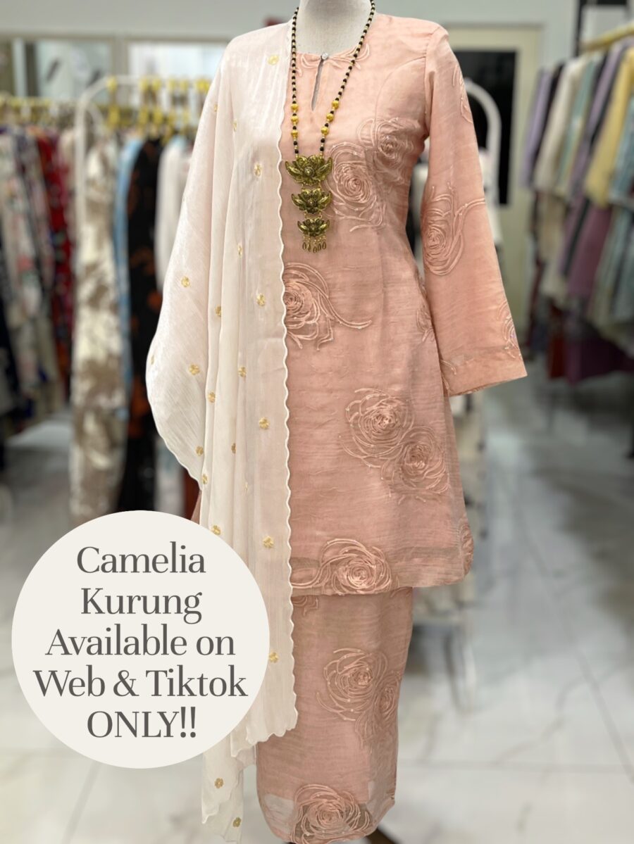 CAMELIA KURUNG MODERN SILK BLEND EMBROIDERY PEACH
