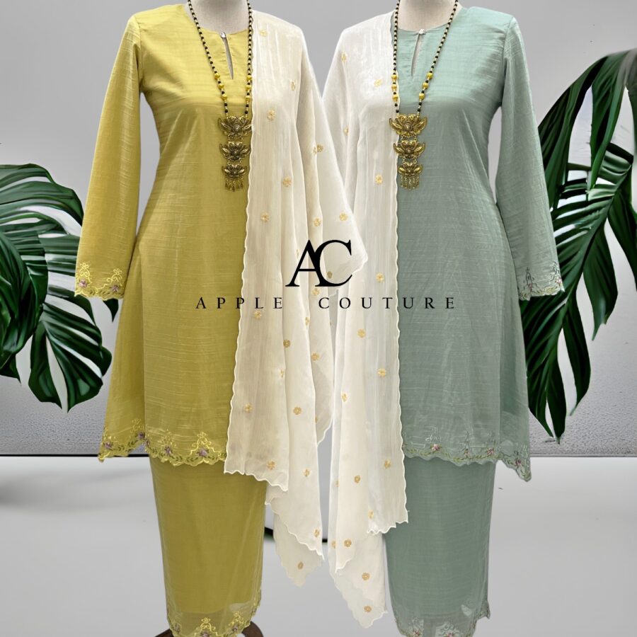 CAMELIA KURUNG MODEN COTTON SILK MINT - Image 4