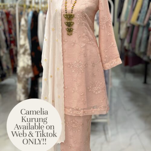 CAMELIA KURUNG MODERN SILK BLEND EMBROIDERY PEACH