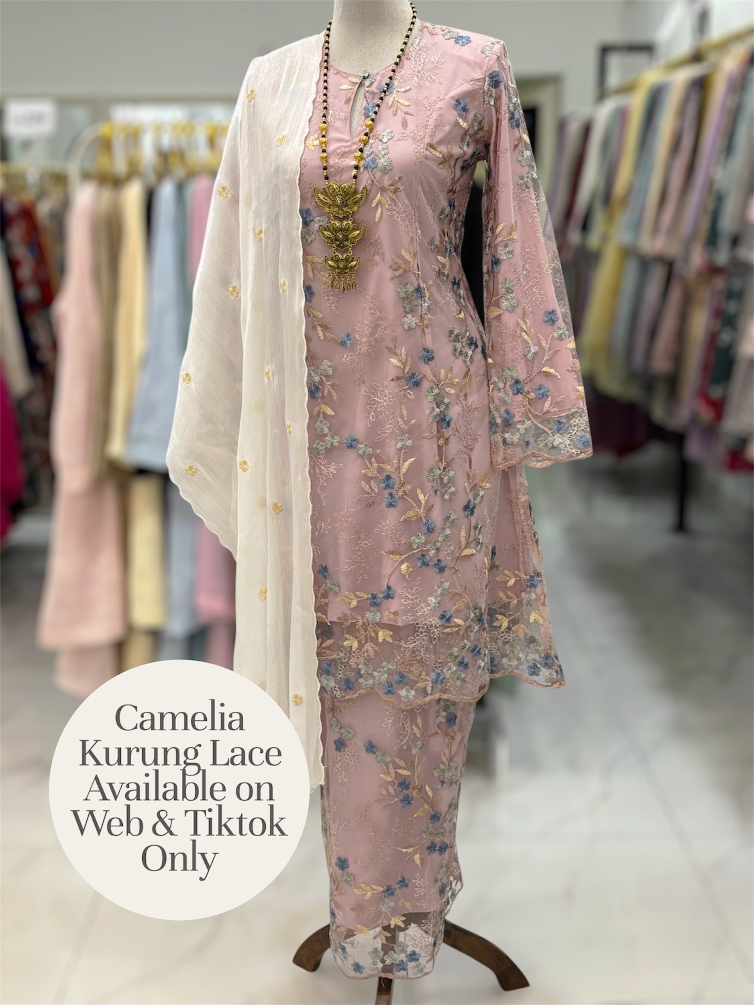 CAMELIA KURUNG PREMIUM LACE PINK