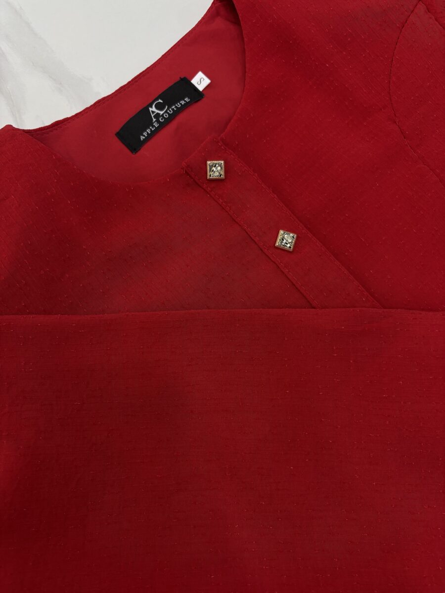 ADINDA KURUNG ORGANZA SHIMMER CHILLI RED - Image 2