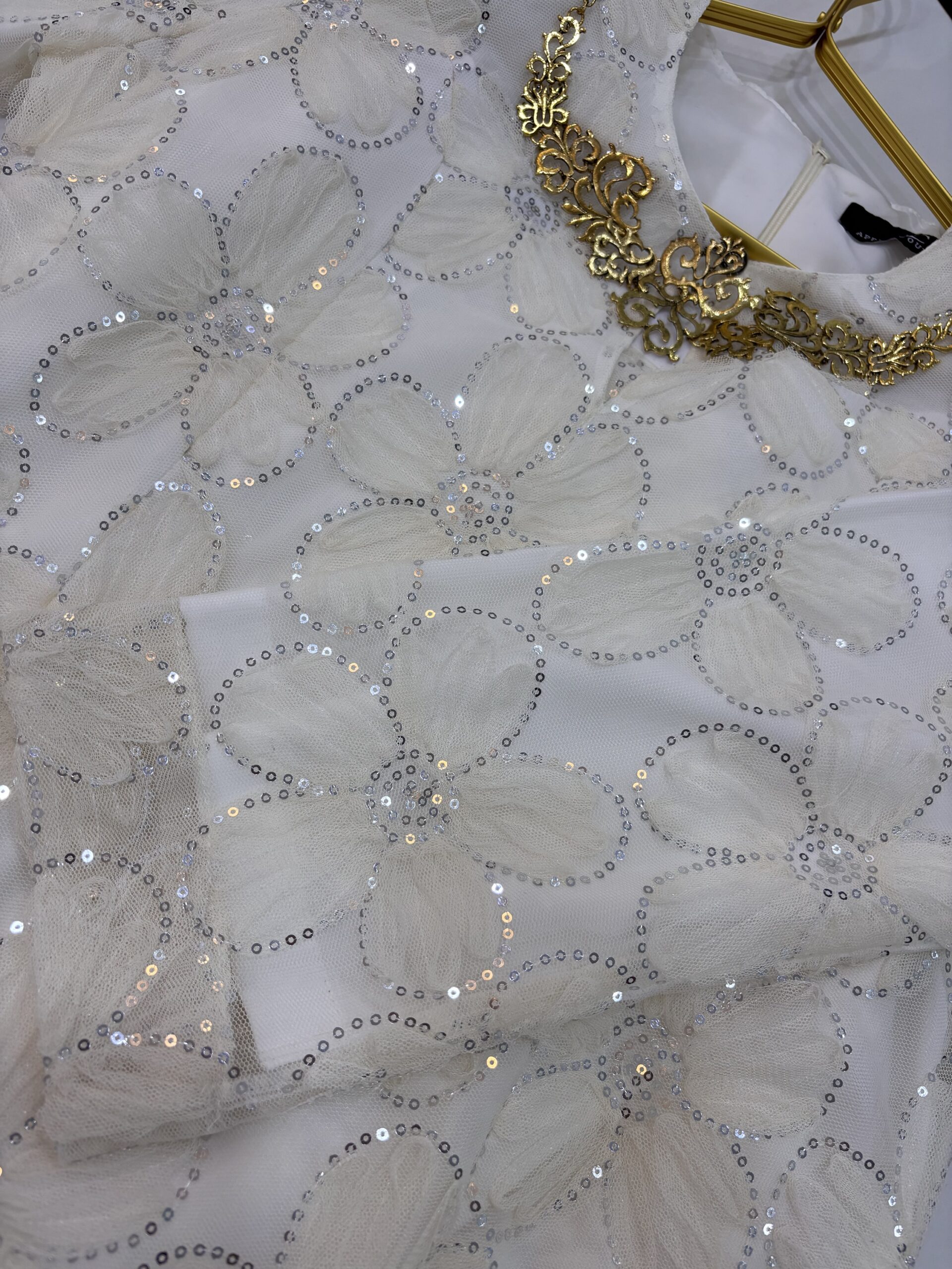 CAMELIA KURUNG SEQUIN LACE 3D IVORY - Image 2
