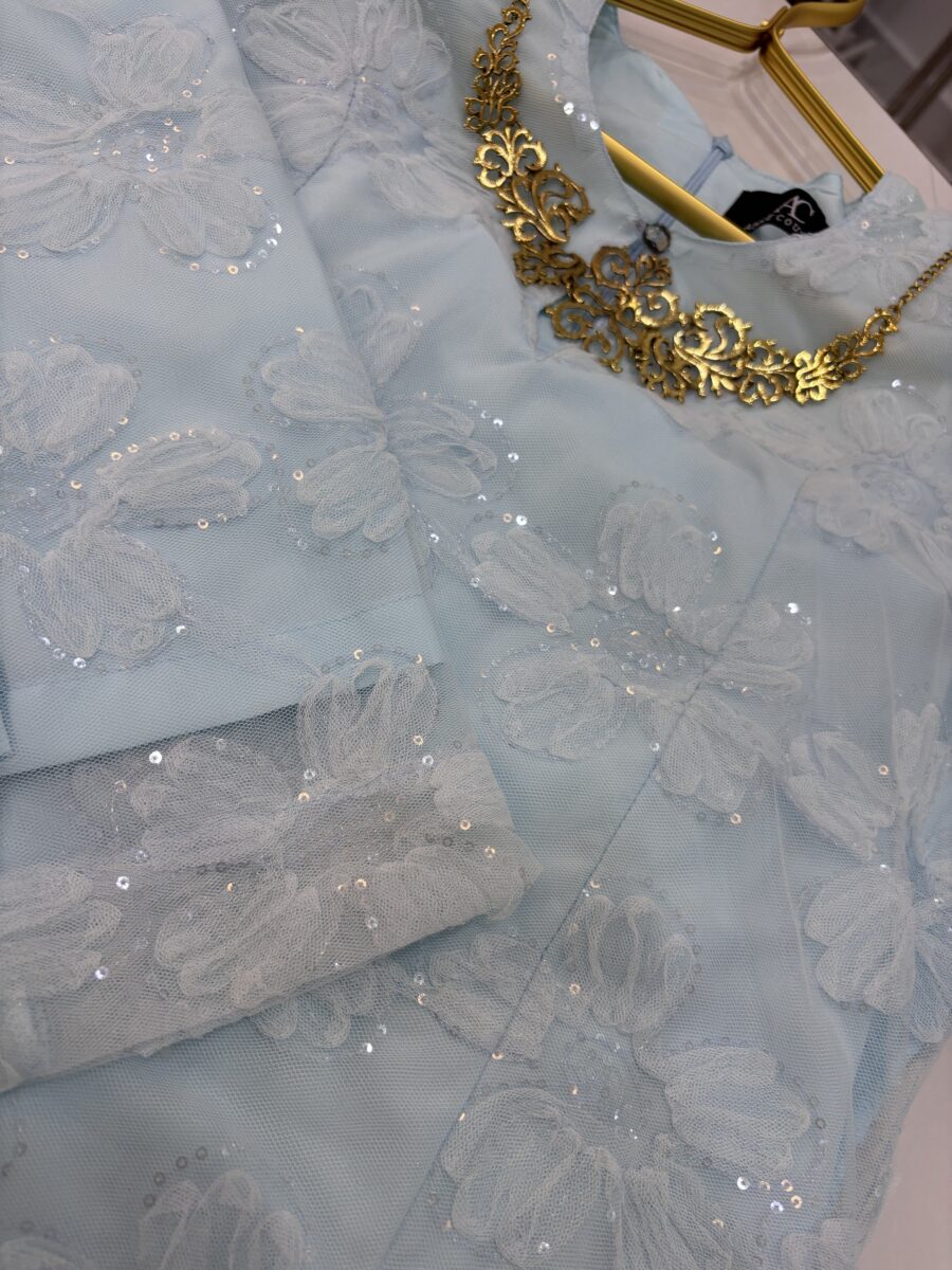 CAMELIA KURUNG SEQUIN LACE 3D BABY BLUE - Image 2