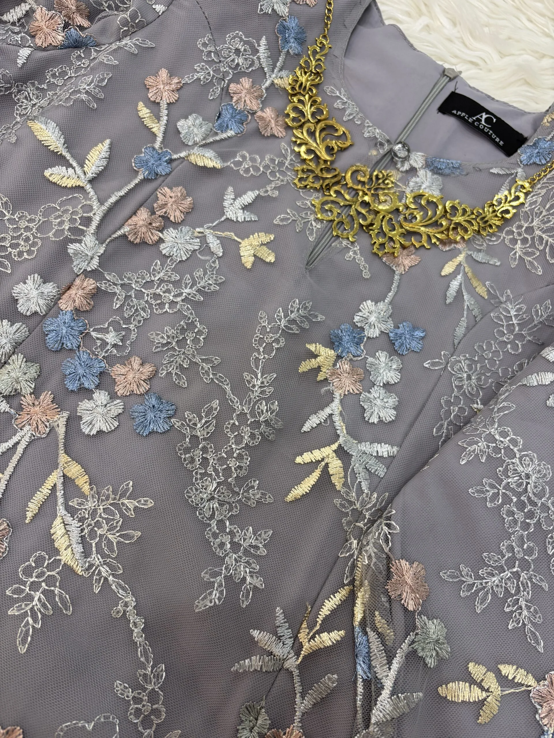 CAMELIA KURUNG PREMIUM LACE ASH PURPLE - Image 2