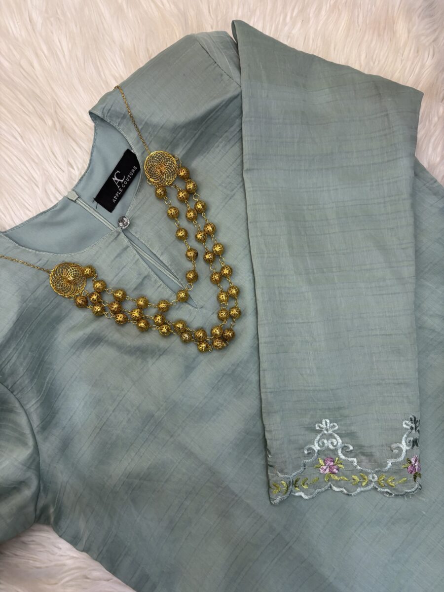 CAMELIA KURUNG MODEN COTTON SILK MINT - Image 2