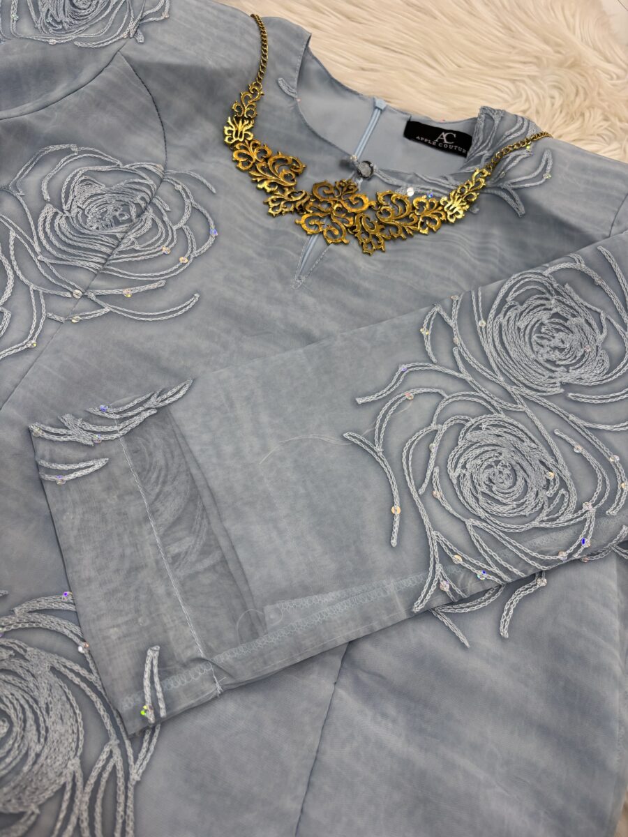 CAMELIA KURUNG MODERN SILK BLEND EMBROIDERY POWDER BLUE - Image 2