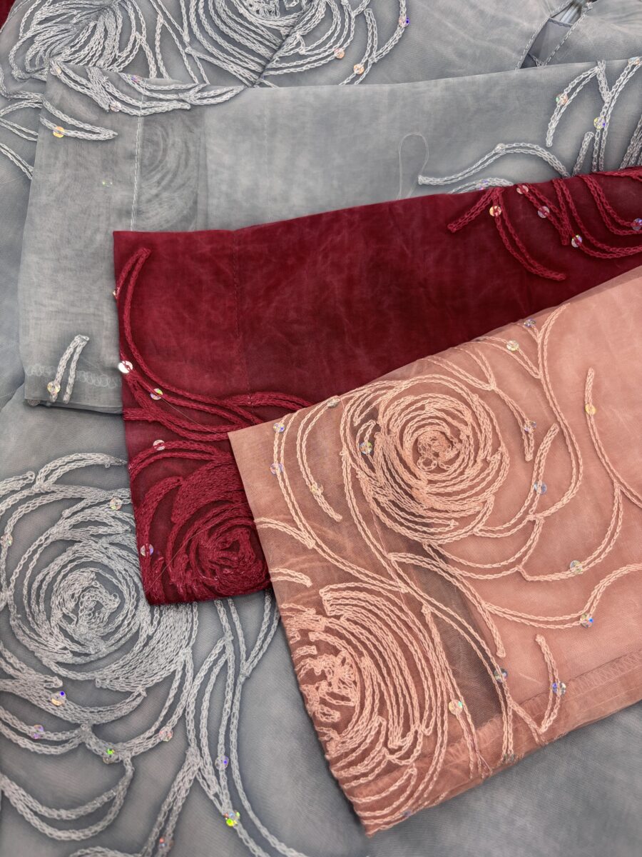 CAMELIA KURUNG MODERN SILK BLEND EMBROIDERY PEACH - Image 3
